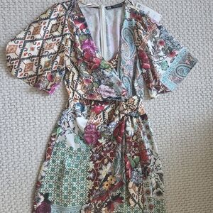 Zara Colorful Patterned Midi Dress